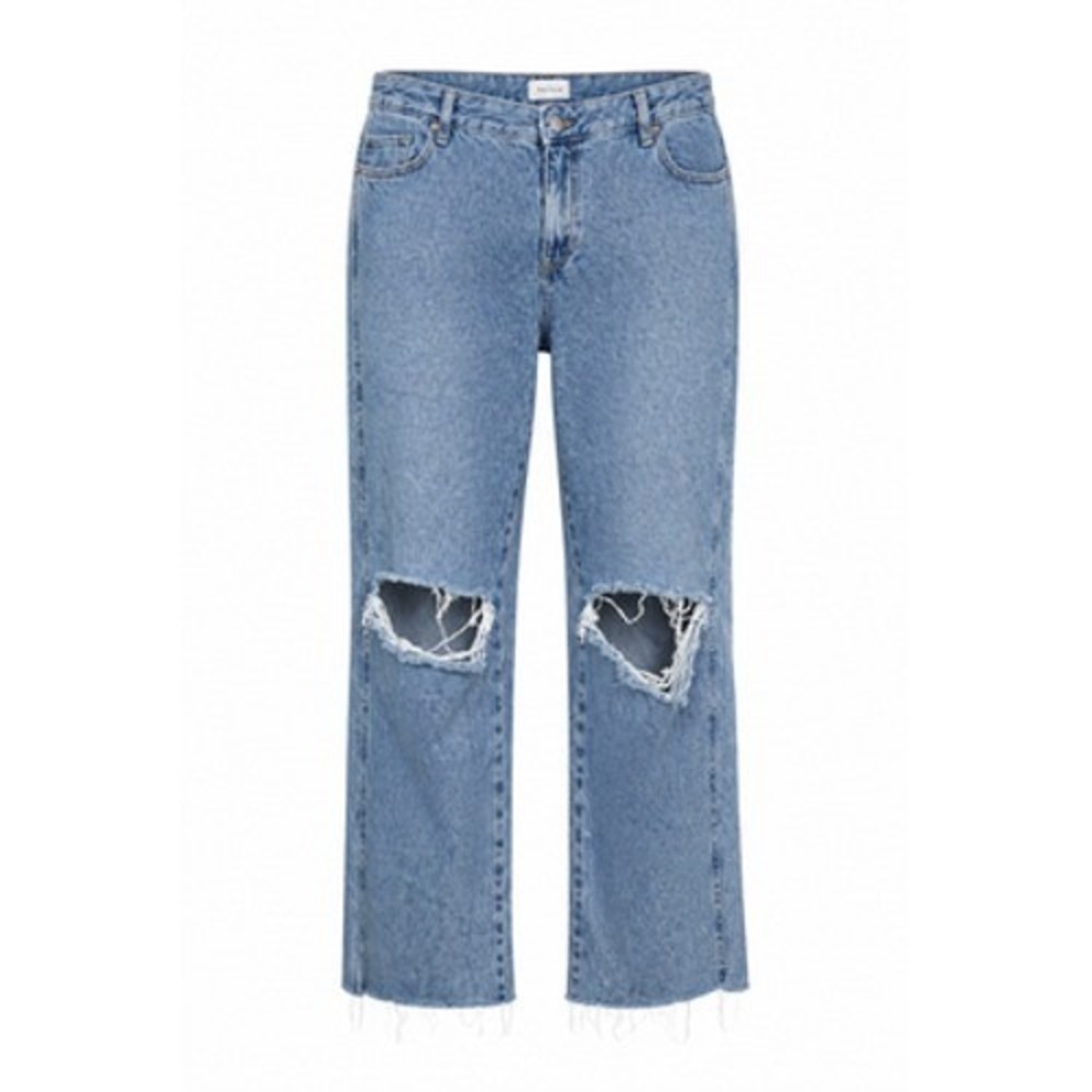 PacSun Jeans Womens 31 Blue Low Rise Baggy Distressed Wide Leg Raw Hem Denim